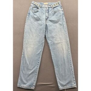 Vintage Repair Jeans Womens Floral Embroidered Light Wash Denim Sz 13
